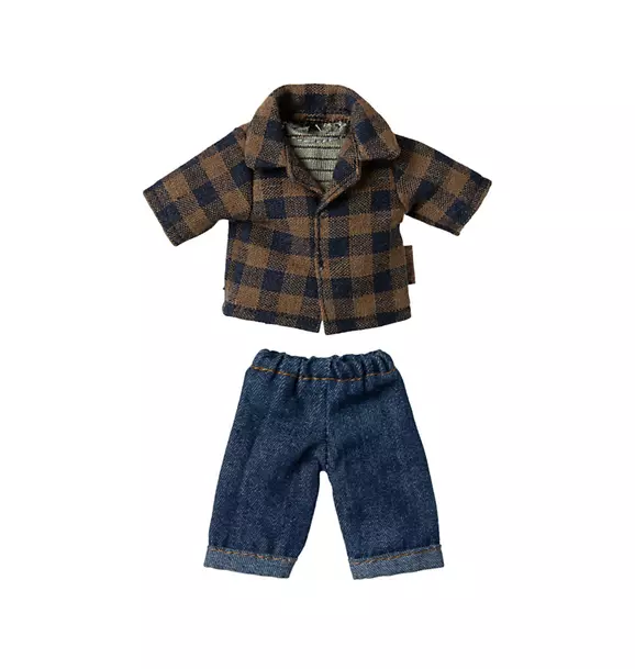 Brown checked shirt and pants, Dad mouse