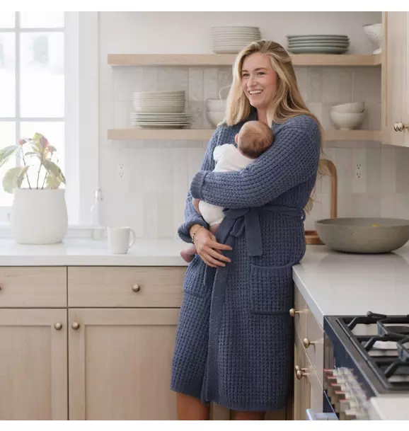 Waffle Knit Robe in Oxford