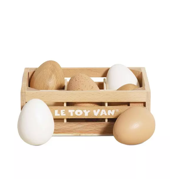 Farm Eggs Wooden Market Crate - 7 Piece