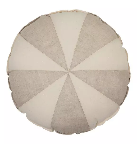 “Cream Circus” Round Patchwork Pillow