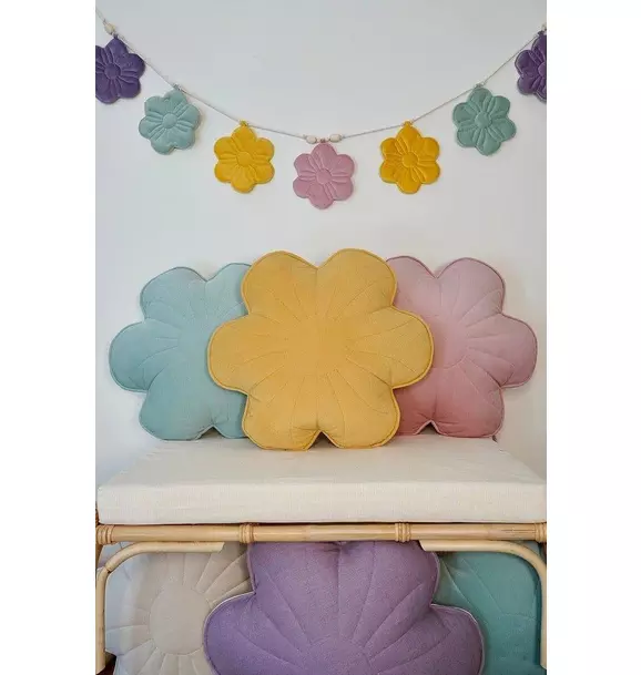 Velvet "Pink Elderberry" Flower Pillow