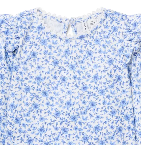Ditsy Floral Ruffle Shoulder Top