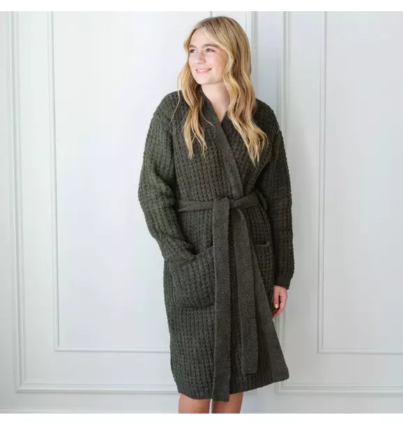 Waffle Knit Robe in Thyme