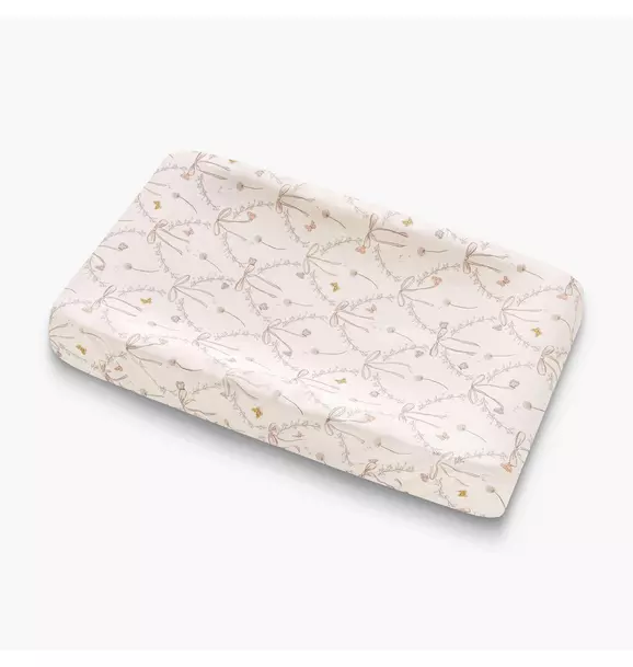 Bows & Butterfly Kisses Changing Pad Cover - Pink