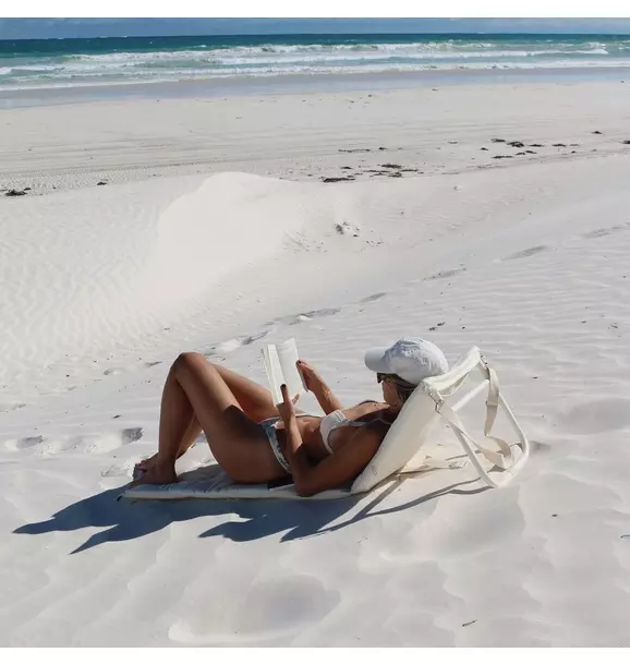 Reclining Beach Chair: Casa Cream