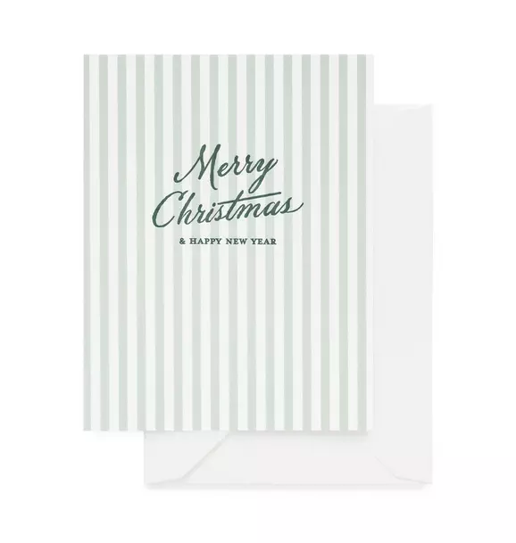 Merry Christmas Stripes Holiday Card