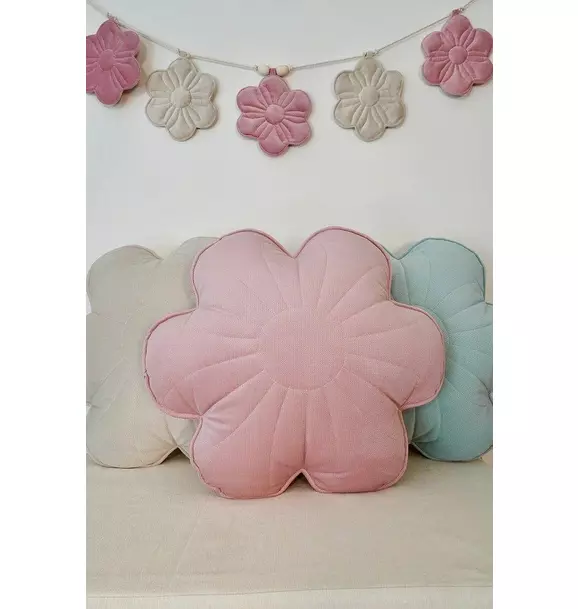 Velvet "Pink Elderberry" Flower Pillow