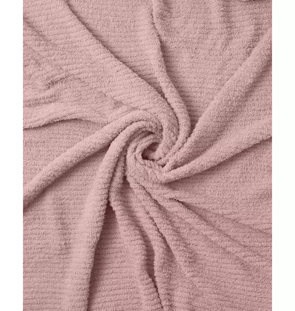 Ribbed Blanket Fuzzy - Ash Rose