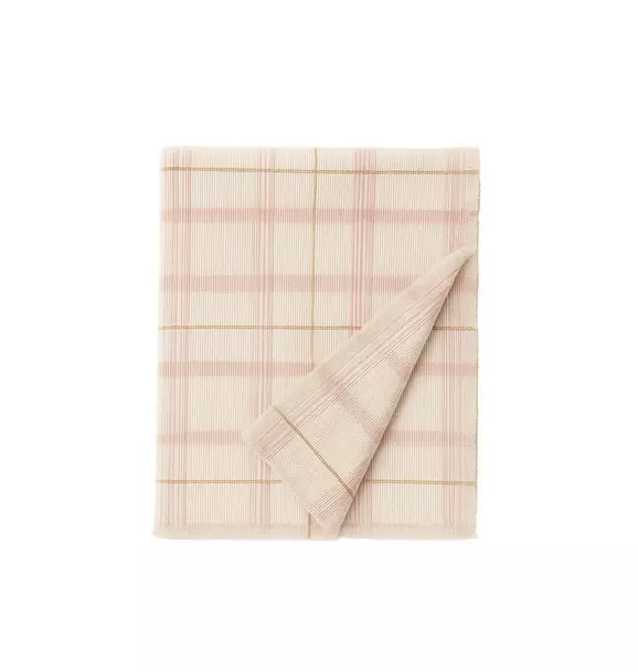 Handloom Kid Bed Throw Tartan Rose