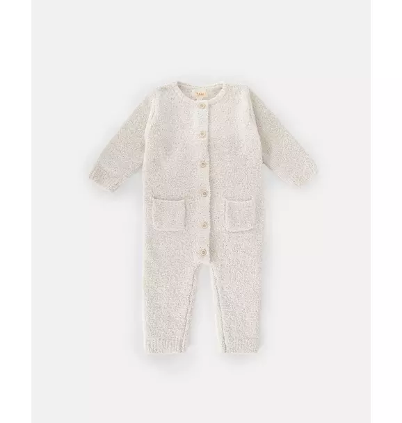 Long Sleeve Jumpsuit Fuzzy - Ecru