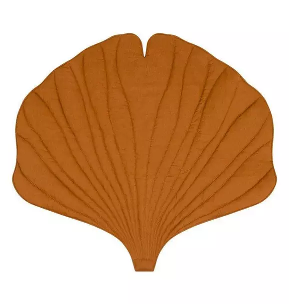 Linen “Caramel” Ginkgo Leaf Mat