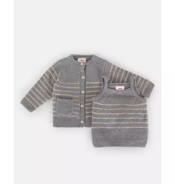 Camisole & Cardigan Set Fuzzy - Gris/Pecan
