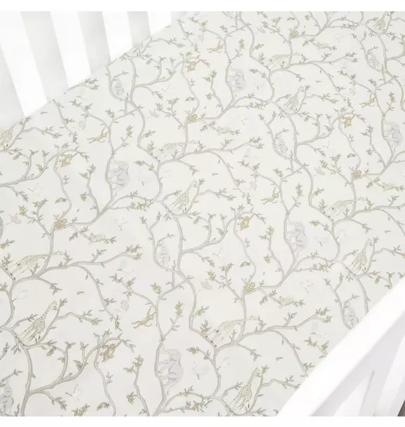 Animal Parade Crib Sheet - Ivory