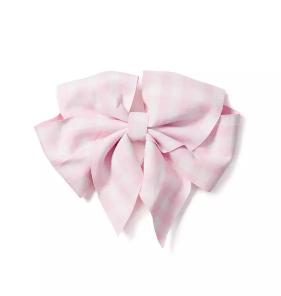 Pink Gingham Large Hair Bow