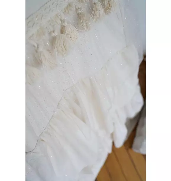 “Boho” Teepee Tent with Frills and Embroidery