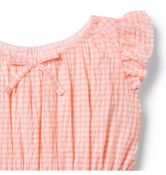 Gingham Peplum Top
