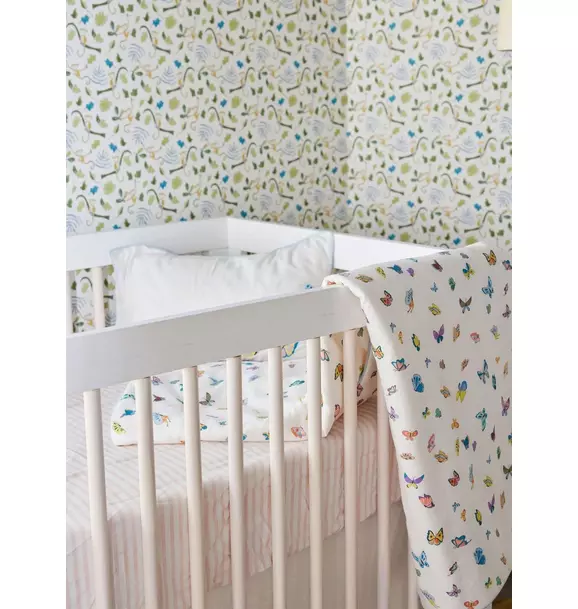 Pink & White Striped Crib Sheet