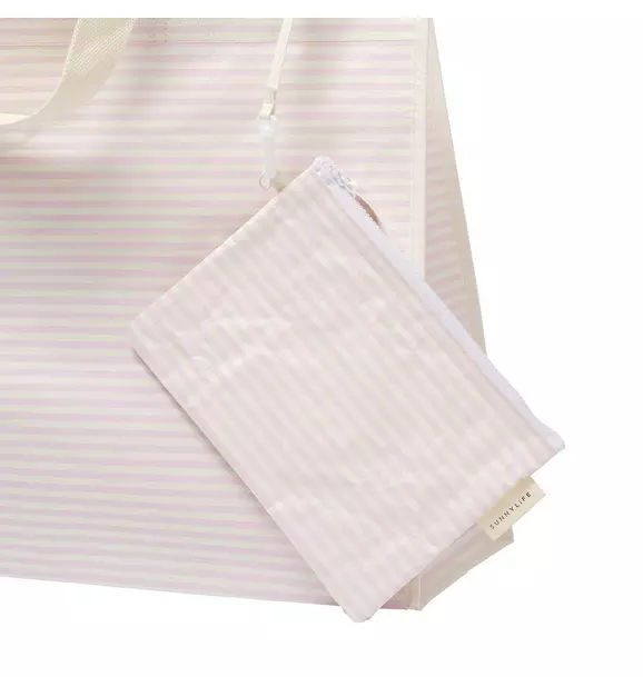 Carryall Beach Bag: Lazy Days Pink Stripe