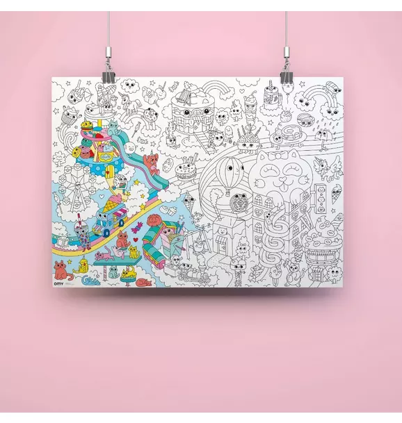 Giant Coloring Poster Kawaii
