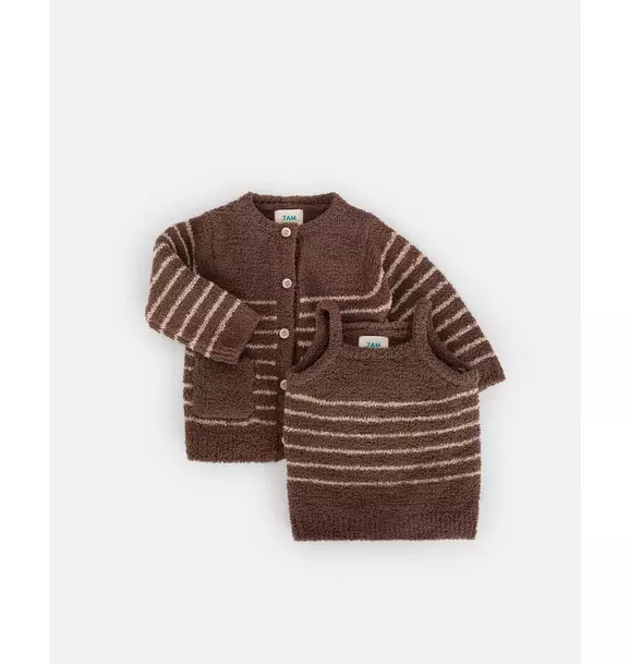 Camisole & Cardigan Set Fuzzy - Choco/Pecan