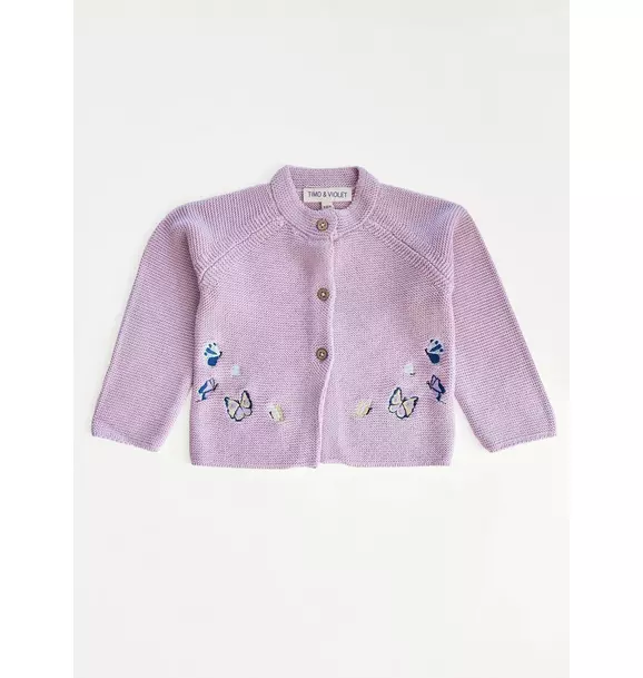 Embroidered Butterfly Knit Cardigan
