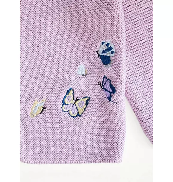 Embroidered Butterfly Knit Cardigan