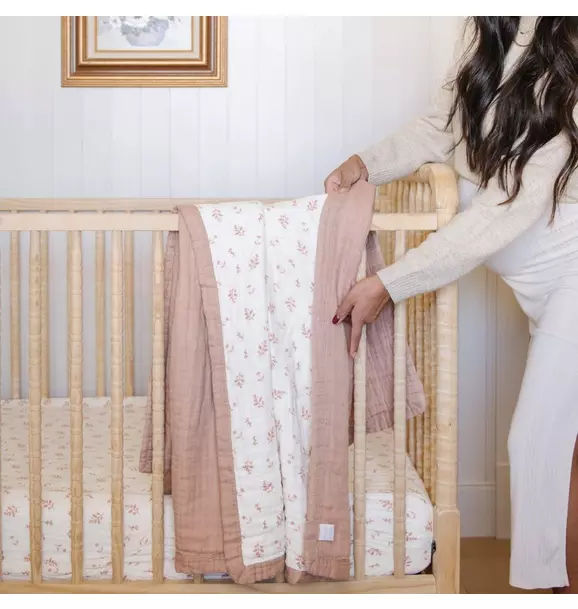 Cotton Muslin Crib Sheet Floret