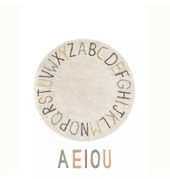 Washable Play Rug ABC color and letters