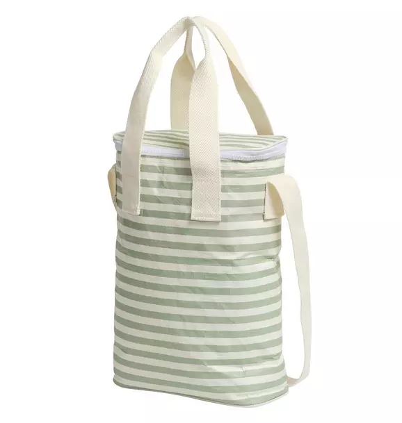 Light Cooler Drinks Bag - La Palma Sage Stripe
