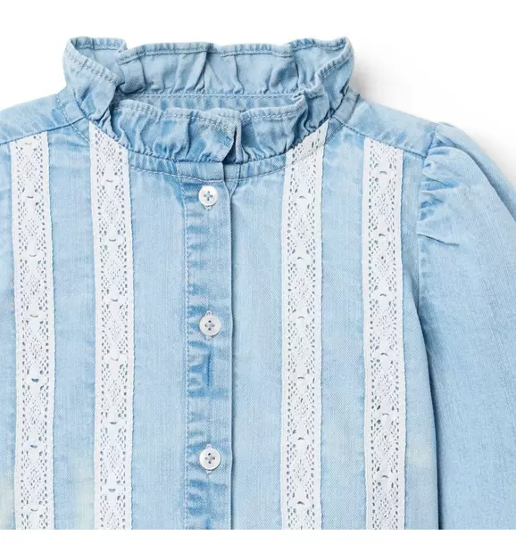 Chambray Lace Top