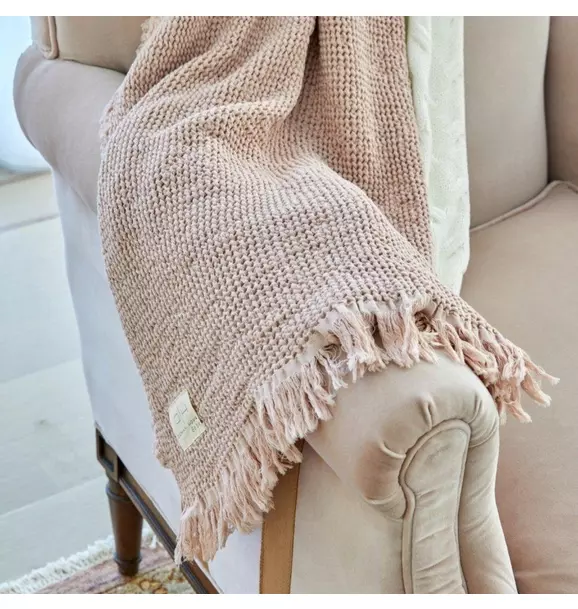 Waffle Muslin Blush Baby Blanket