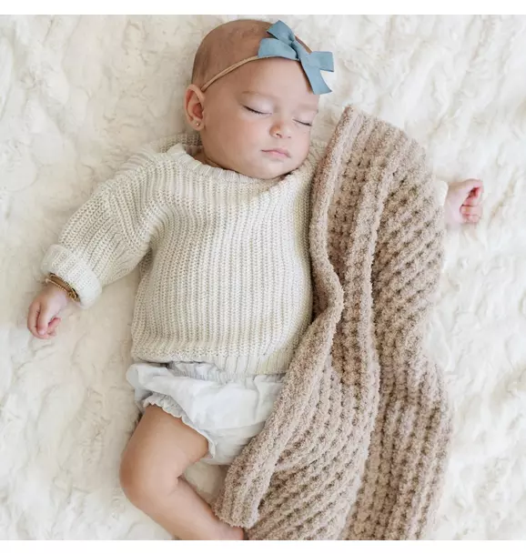 Waffle Knit Blanket in Wheat
