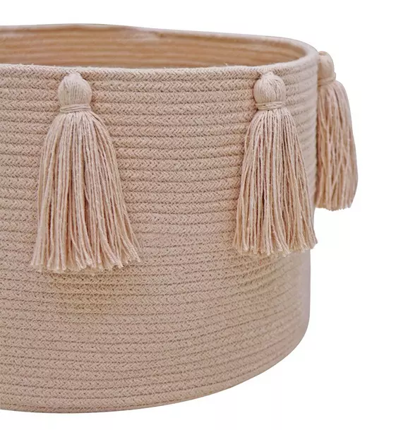 Basket New Tassels Rose