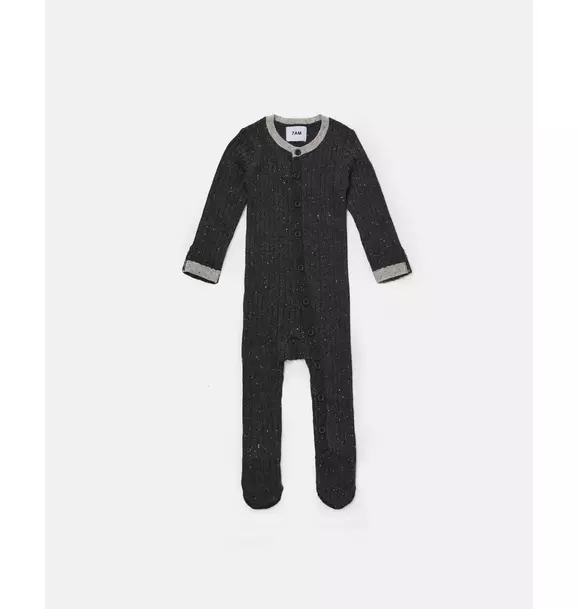 Long Sleeve Jumpsuit Footie - Hug Me - Heather Grey