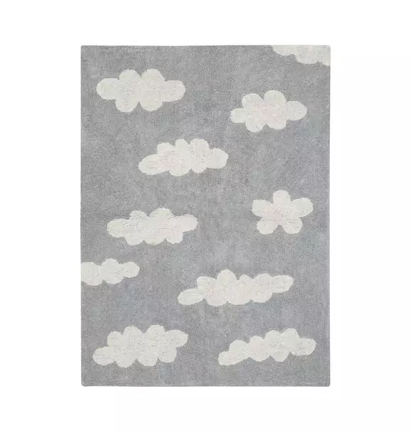 Washable Rugs Clouds Grey