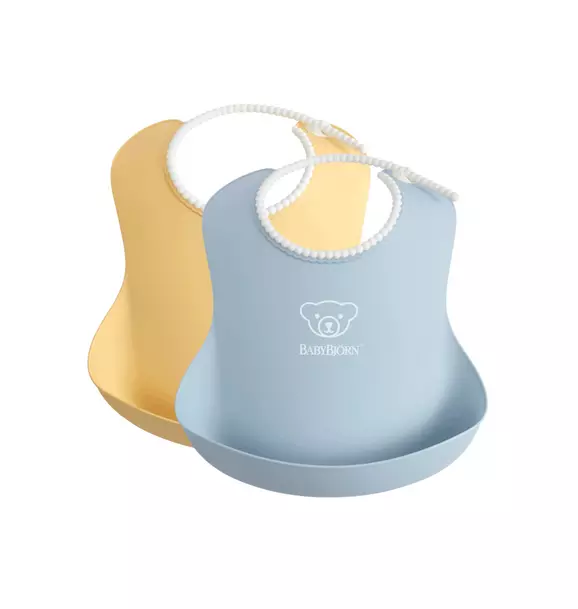 Baby Bib 2-Pack, Yellow / Blue