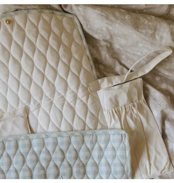 Portable Changing Pad - Blue Gingham