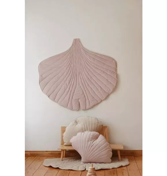 Velvet “Powder Pink” Ginkgo Leaf Pillow