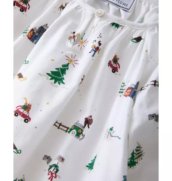 Girl's Twill Delphine Nightgown in Holiday Town