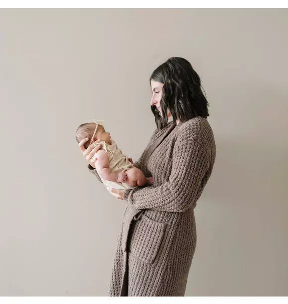 Waffle Knit Robe in Chestnut