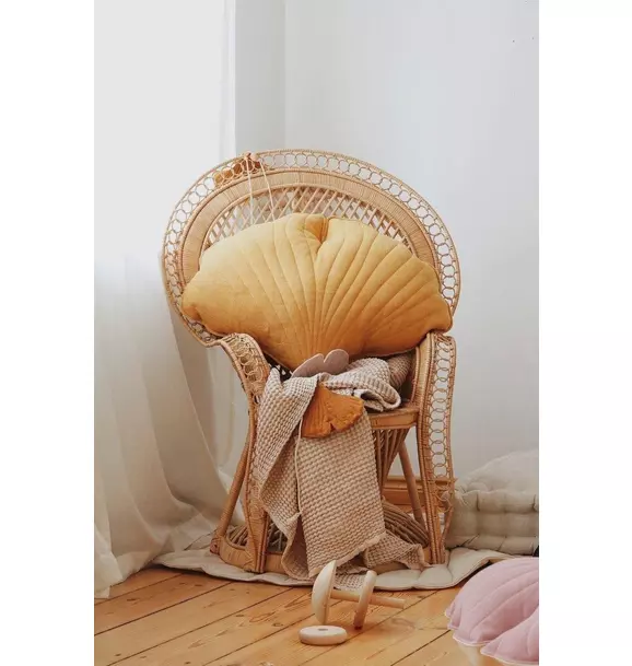 Velvet “Honey” Ginkgo Leaf Pillow