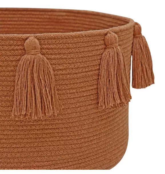 Basket New Tassels Chestnut