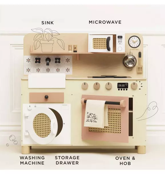 Family Size Wooden Play Kitchen
