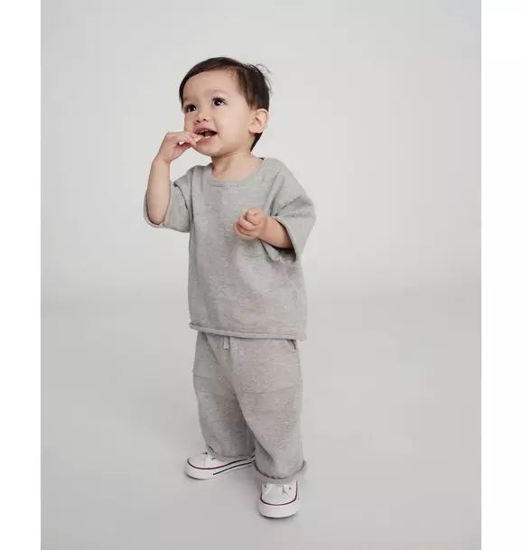Cotton Relaxed Pants - Heather Grey