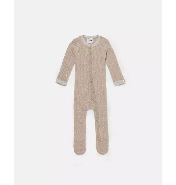 Long Sleeve Jumpsuit Footie - Hug Me - Oat