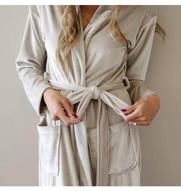 Minky Stretch Luxe Robe in Sandshell