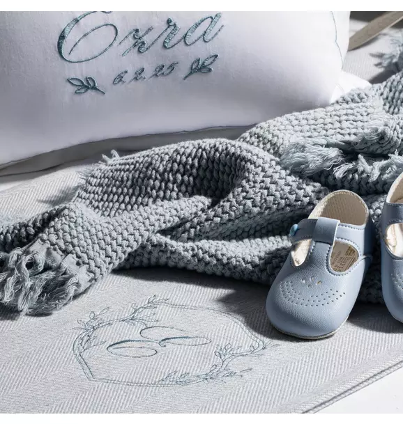 Waffle Muslin Blue Baby Blanket