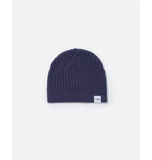 Cotton Beanie - Ribbed - Navy