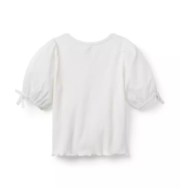 Ribbed Puff Sleeve Top