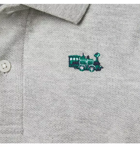 Embroidered Train Pique Polo